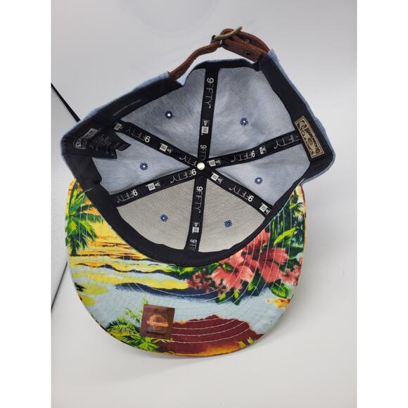 New Era NY Knicks Hardwood Classics 9Fifty Blue Denim Floral Strapback Hat M/L - Picture 7 of 10